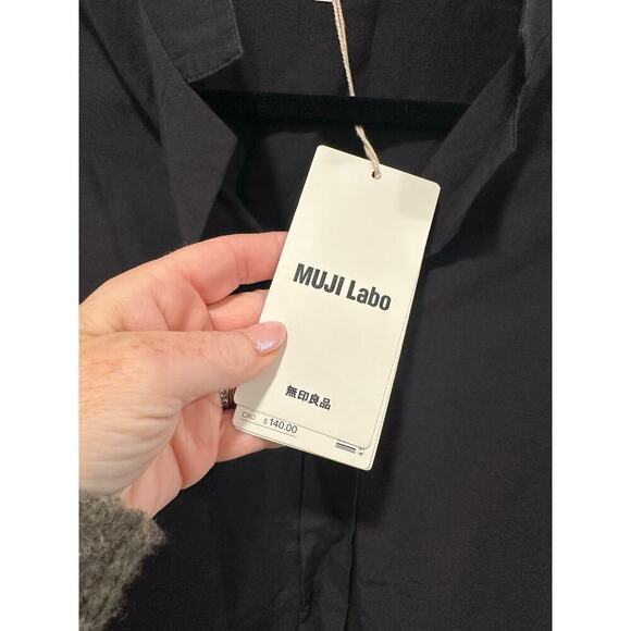 NWT MUJI Labo Silk Blend Open Collar Shirt Size M - Picture 4 of 5